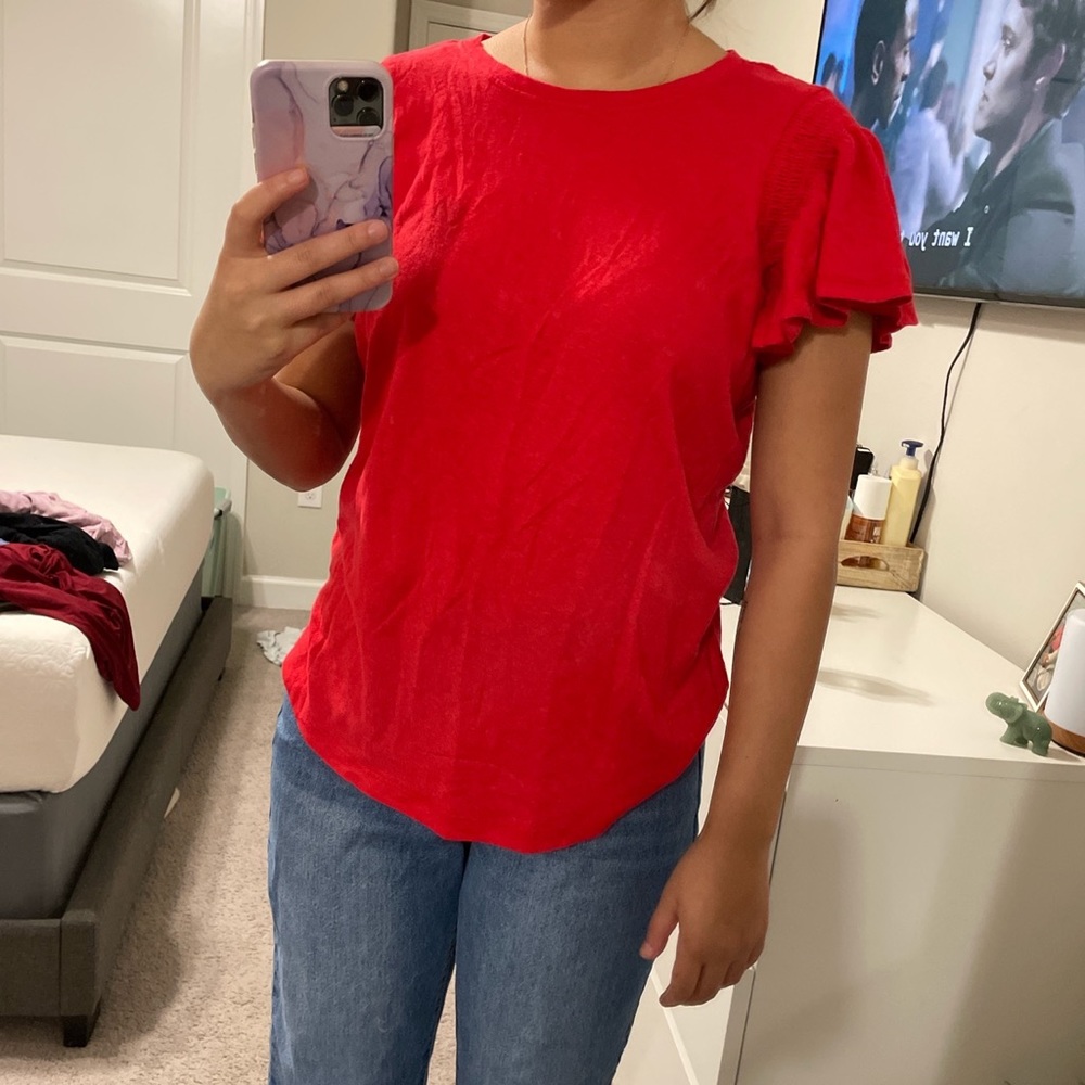 red formal shirt